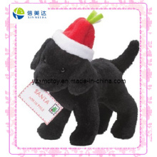 Papá Noel &#39;Helper Negro perro de Navidad baratos juguetes de peluche (XDT-0185)